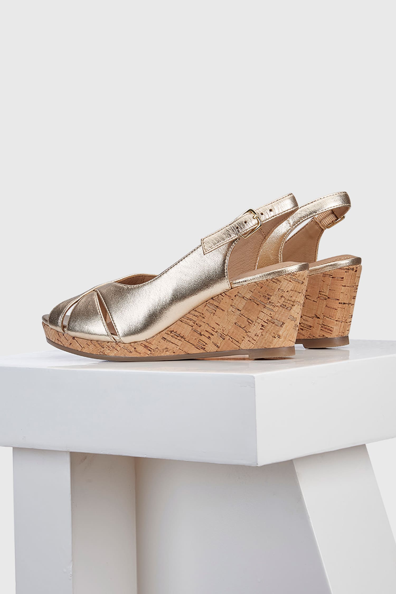 Gold metallic wedge sandals hot sale